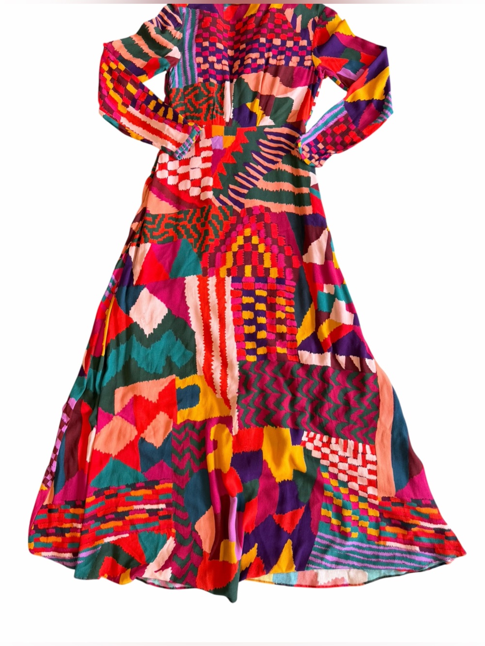 FARM Rio XS Multicolor Abstract Geometric Maxi Dress - Picture 4 of 14